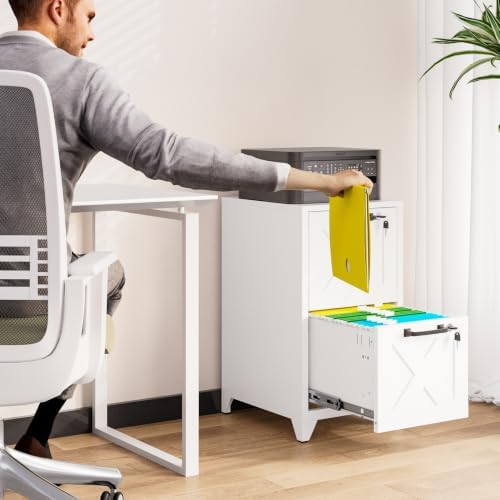 File Cabinet with Lock Vertical Filing Storage Cabinet Office Home Steel for Letter Size File Cabinet Locked,Assembly Required - Image 2