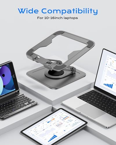 Adjustable Laptop Stand for Desk with 360 Base - Image 5