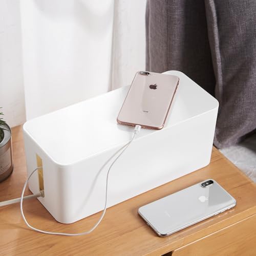 Cable Management Box,Power Cover Surge Protector for Desk Small White - Image 6
