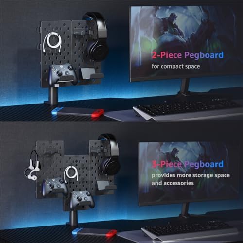 PEGZONE Headphone Controller Holder, Gaming Organizer for Desk, 3Pcs, Black - Image 5