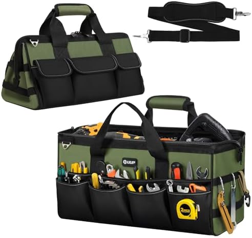 20" Tool Bag Extra Large, HeavyDuty Spacious Tool Box Organizer, Green by UUP