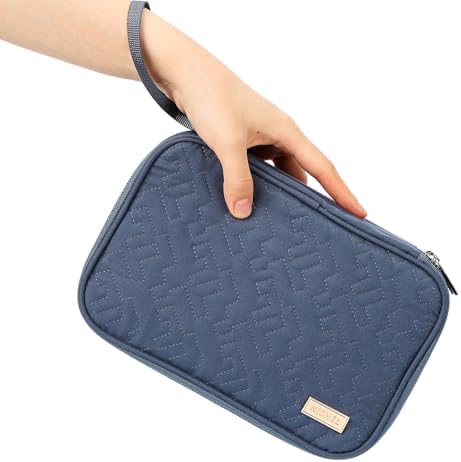 NISHEL Travel Cord Organizer Case, Double Layers Tech Electronic Bag, Essentials for Charger, Cable, Phone, Flash drive, Large, Aegean-Blue - Image 3