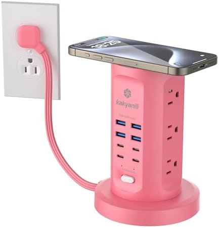 Power Strip Tower, kakyanill Charging Station 9 AC Outlets 8 USB Ports by kakyanill
