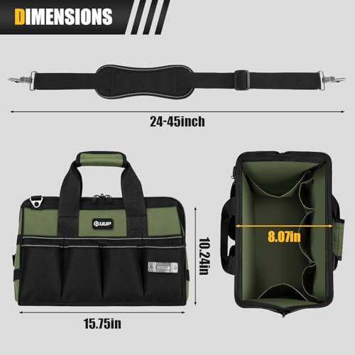 Heavy Duty Tool Bag 15Inch, 16-Pocket Portable Empty Tool Box Organizer - Image 3