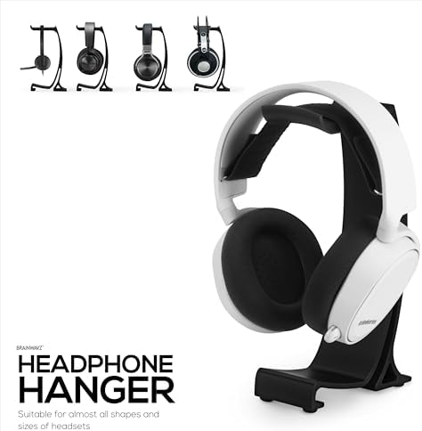 BRAINWAVZ Desktop Headphone Stand - Curved Hanger with Non-Slip Base & Cable Management- Compatible with SteelSeries, Sennheiser, Razer, Bose, Sony & More – (HP037) - Image 3