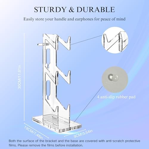 Controller Stand 3 Tiers , Universal Controller Holder Headphone Stand, Headset Holder, Acrylic Controller Display Stand Compatible with Xbox, PS5, PS4, NS - Ideal Desk Mount for Gamers,Transparent - Image 2