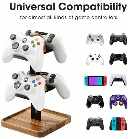 Game Controller Wood Stand, 4-in-1 Black - Image 5