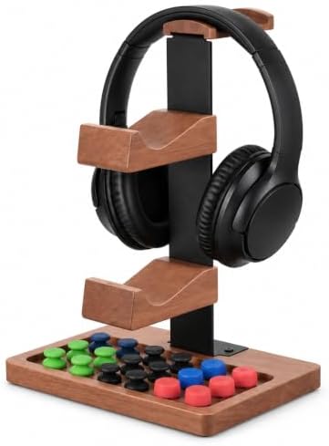 Wooden Headphone and Controller Stand, 2-in-1 Wood Controller Stand by Unknown