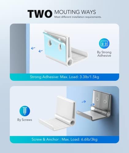 6amLifestyle 6 Pack Foldable Controller Wall Mount Holder for Xbox PS5 PS4 PS3 Switch Pro Strong Adhesive/Screw Controller Hanger Hook with Anti-Slip Pad Universal Gaming Remote Accessories, White - Image 4