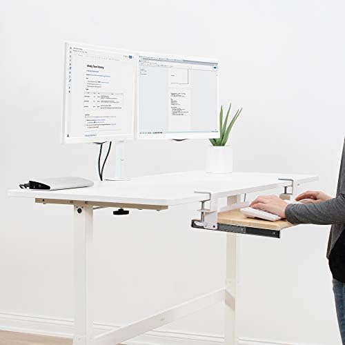 VIVO Light Wood Clamp-on 27 x 11 in Keyboard Tray, MOUNT-KB05A - Image 5