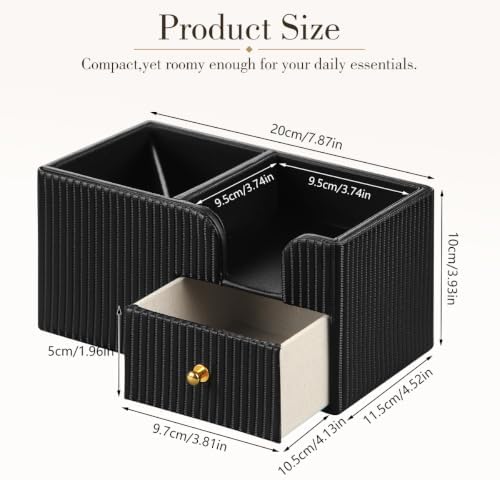 Small Desk Organizer with Sticky Notes Holder,Cute Pen Holder for Desk - Image 3