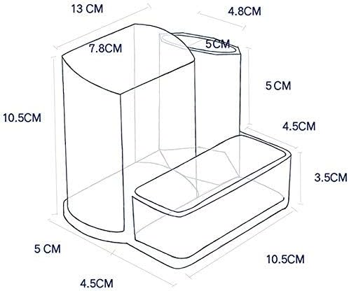Sooyee Acrylic Desk Supplies Cosmetic Organizer Holder, 3 Compartment Office Desktop Caddy, Multi-function Pen Pencil Cup Phone Remote Control Stationery Storage Box for Home, School, Classroom, Clear - Image 5