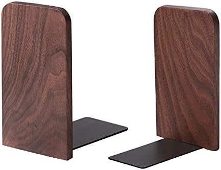 muso wood Walnut Book Ends for Shelves, 1 Pair by Musowood