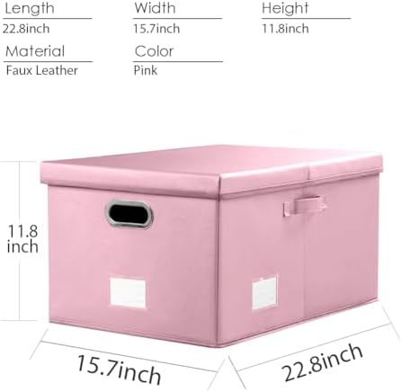 Extra Large Leather Foldable Storage Bins with Lids,Closet Storage Box 70L - Image 5
