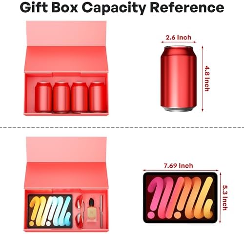 5 Pack Red Gift Box, 12x6x4'' Gift Boxes with Lids for Presents - Image 3