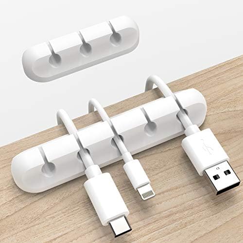 Cord Organizer for Desk, White Cable Organizer Cable Clips 2 Pack by INCHOR