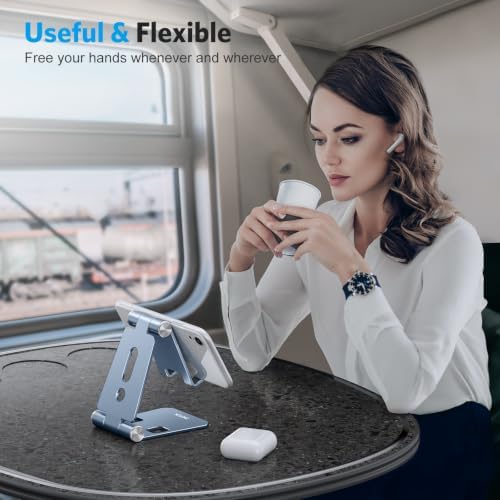 OMOTON Foldable Cell Phone Stand, C4 Portable Aluminum Phone Holder - Image 5