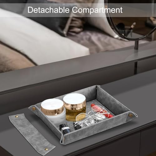 SITHON Valet Tray Desktop Storage Organizer with 2 Compartments - Image 6
