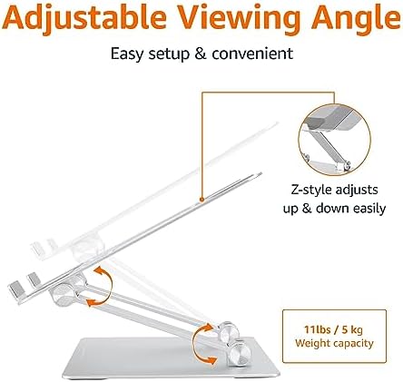 Amazon Basics Sturdy and Portable Ergonomic Laptop Stand for Desk,Height Adjustable Riser with Ventilated Cooling,Foldable,Fits All Laptops up to 17.3 Inch,Silver,10 x 8.7 x 6 in,(Pack of 12) - Image 3