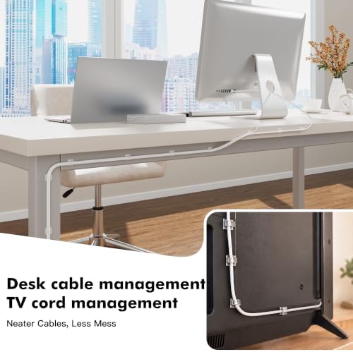 30 Pcs Adhesive Cable Clips for Cord Management Under Desk Nightstand Phone PC Charger Plug Speaker TV Cord Holder Keeper Hook Wall Wire Organizer Car Dash Cam Ethernet Christmas Light (Clear, Small) - Image 4