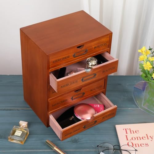 Small Wooden Drawers Wooden Box with Drawer, Brown 5 Wood Drawer - Image 5