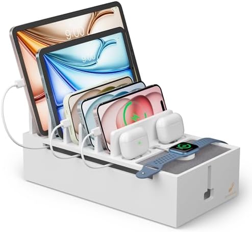 Charger Station Organizer, No Power Charging Supply-White by PezinHulin