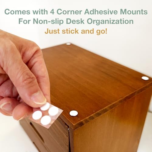 Triple Drawer Desktop Storage Organizer in Modern Wood Design (9.8”x6.9”x 7.5”) 3-Drawer Stackable Drawer Unit - Vanity Accessories Organizer (1-Pack) - Image 2