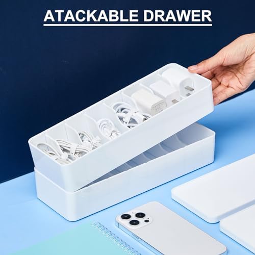 Tatuo Cord Organizer Box with Lid, White, 1 Pack - Image 4
