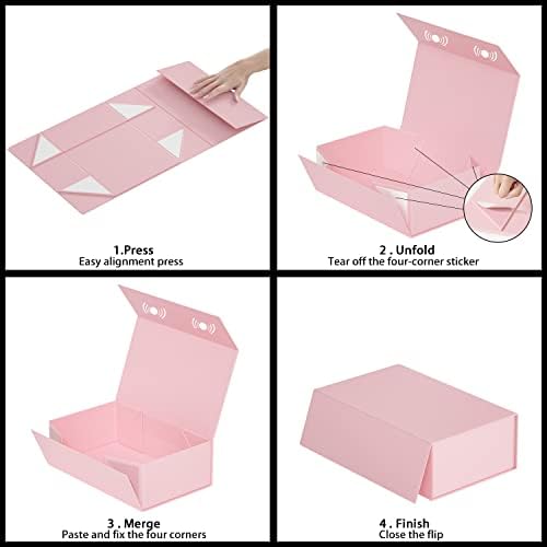 Pink Gift Box, 12x6x4'' Gift Boxes with Lids for Presents - Image 5