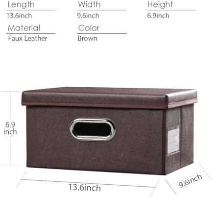 Leather Foldable Storage Boxes with Lids,Closet Storage Bins 15L - Image 3