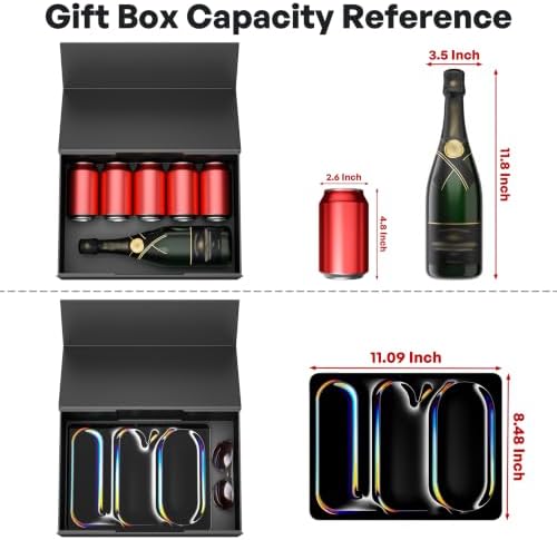 RYDDOY Black Gift Box, 13.8x9.5x4.3'' Large Gift Boxes with Lids - Image 3