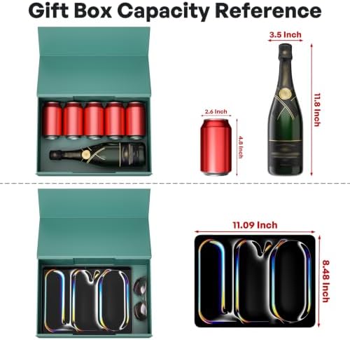 RYDDOY 5 Pack Green Gift Box, 13.8x9.5x4.3'' Large Gift Boxes with Lids - Image 3