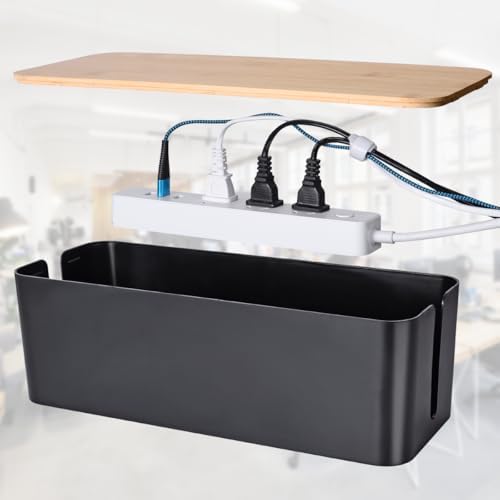 Naeety 2Pack Cable Management Box,Wooden Style Cord Organizer Cord Hide Box - Image 2