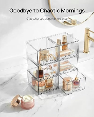 Vtopmart 10 Pack Small Clear Stackable Storage Drawers - Image 3