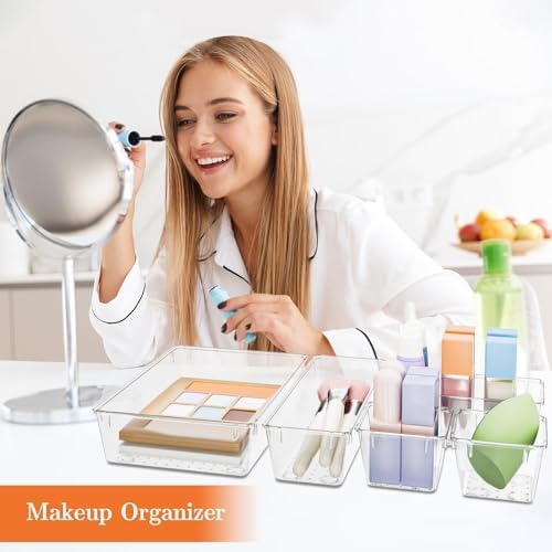 SpaceHacks 25 PCS Plastic Drawer Organizer, 4-Size Versatile Organizer Trays & storage Bins - Image 5