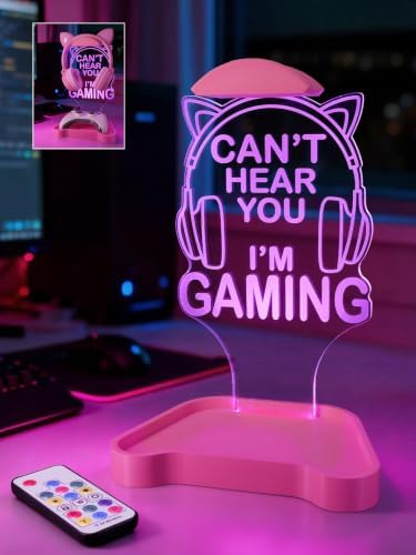 CoolGift Mart Light Up Headphone Stand, Headphones Holder with 16 Color Lights, Gamer Gifts for Girls Women Mom, Gaming Headset Stand with Game Controller Storage Base for Desk Bedroom Gaming Room by CoolGiftMart