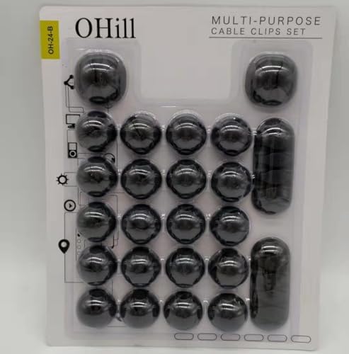 24PCS Black Cable Clips, Self Adhesive Cord Holder Cord Organizer - Image 7