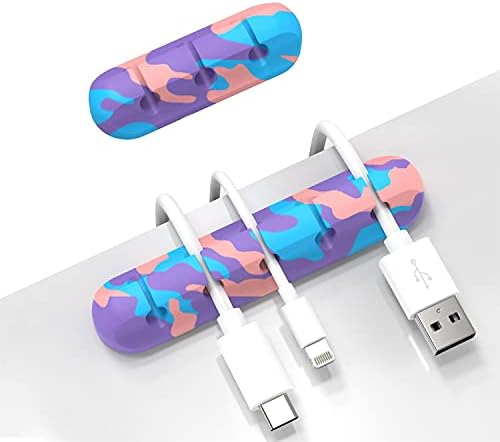 Cable Organizer, Cord Organizer Cable Management, Cable Clips USB Cable Holder Wire Organizer Cord Clips,(5, 3 Slots Colourful) by INCHOR