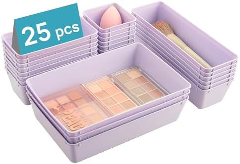 Vtopmart 25 Pack Plastic Drawer Organizers with Anti-slip Rubber Pads by Vtopmart