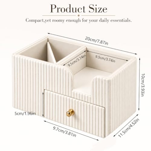 Desk Organizer with Drawer,Pencil Pen Holder for Desk,Sticky Note Holder - Image 2