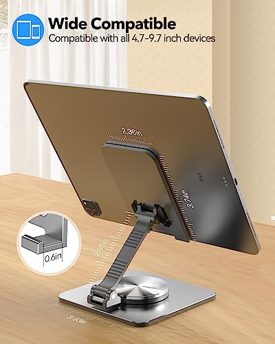 Adjustable Phone & Tablet Stand, Fits 4–9.7in Devices, Grey - Image 4