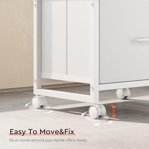 Maihail 3 Drawer File Cabinet on Wheels Fits A4 Size for Home Office - Image 4