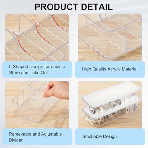 Tatuo Cord Organizer Box with Lid, Clear, White, 1 Pack - Image 3