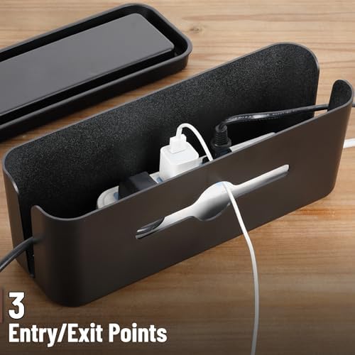 Bates- Cable Management Box, Small, Cable Organizer Box, Cord Organizer Box, Cable Box Organizer, Cord Management Box, Cord Hider Box, Cord Box for Wires on Floor, Power Strip Cover Box Baby Proof - Image 6