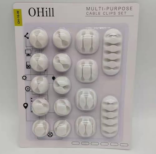 16PCS White Self Adhesive Cable Clips, Cord Holder, Cord Organizer - Image 6