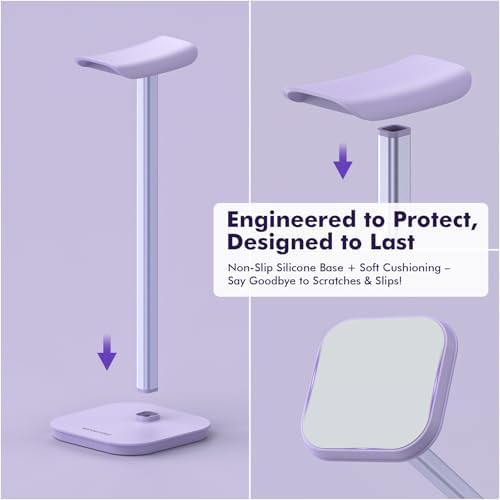 Headphone Stand, Aluminum Desk Headset Earphone Holder (Purple) - Image 5