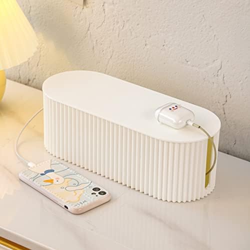 Cable Management Box, Plastic Cord Hider Box, Small, White - Image 3