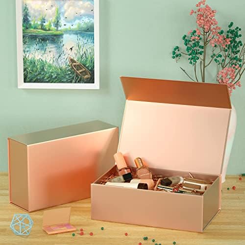 RYDDOY Rose Gold Gift Box, 13.8x9.5x4.3'' Large Gift Boxes with Lids - Image 6