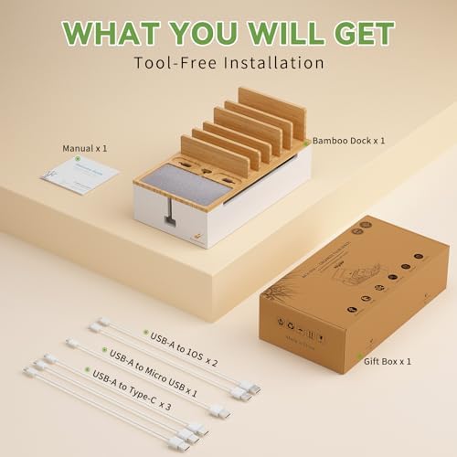 Cable Management Box, Wire Organizer for Cords-Natural+White - Image 2