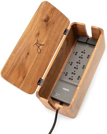Extra Large Cable Management Box, Power Strip & Cord Hider, Desk Organizer by LuxeDesigns